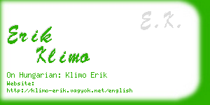 erik klimo business card